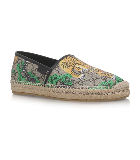 gucci pilar espadrille tiger print flat|GUCCI Pilar leather.